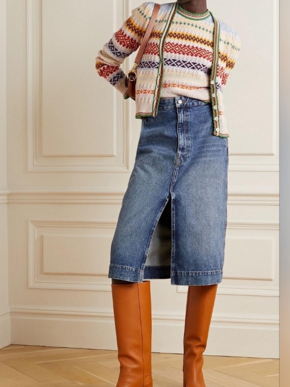 Spell Blue Denim Midi Skirt